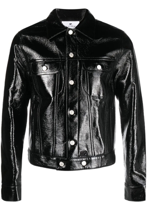 Courrèges high-shine leather jacket - Black