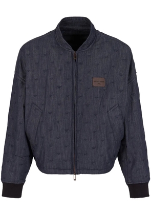 Emporio Armani embroidered bomber jacket - Blue