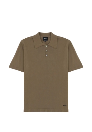 A.P.C. logo-detail polo shirt - Brown