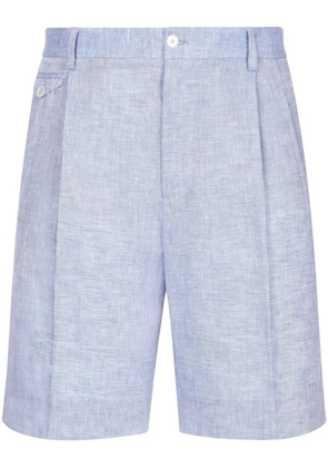 Dolce & Gabbana button-fastening linen shorts - Blue