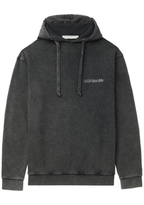 Alessandra Rich graphic-print cotton hoodie - Grey