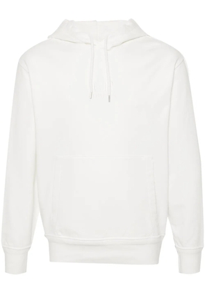 C.P. Company embroidered-logo cotton hoodie - White