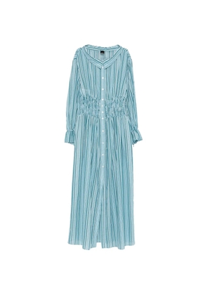 PINKO striped ruffle maxi dress - Blue