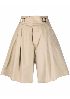DSQUARED2 pleated high-waist shorts - Neutrals