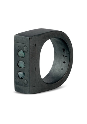 Parts of Four sterling silver diamond ring - Black