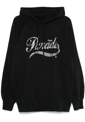 3PARADIS crystal-logo hoodie - Black