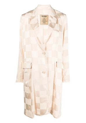Uma Wang checkerboard-print shirt jacket - Neutrals