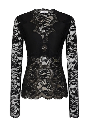 Rabanne lace long-sleeve blouse - Black