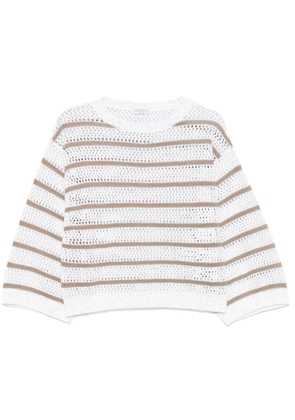 Brunello Cucinelli striped sweater - White
