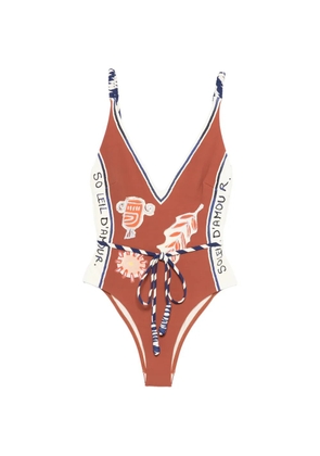 ALEMAIS Soleil D'Amour printed swimsuit - Brown