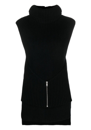Jil Sander roll-neck knitted wool top - Black