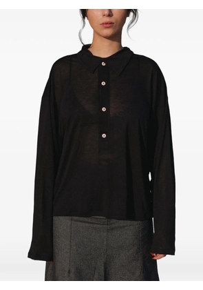 Baserange Seal lyocell polo top - Black