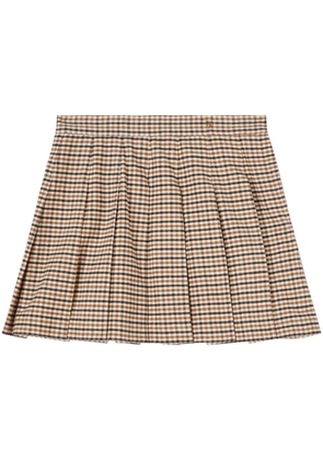 Palm Angels check-pattern pleated miniskirt - Neutrals