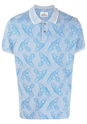 Vivienne Westwood Orb logo-print organic cotton polo shirt - Blue
