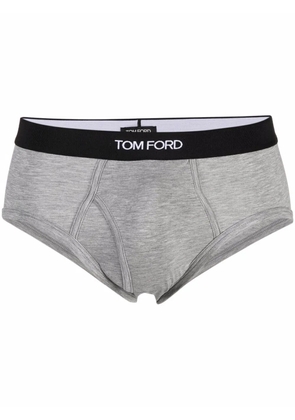 TOM FORD logo-waistband briefs - Grey
