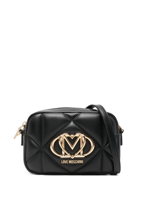 Love Moschino logo-lettering shoulder bag - Black