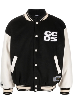 GCDS two-tone logo-patch bomber jacket - Black