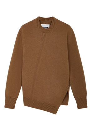 Jil Sander asymmetric wool sweater - Brown