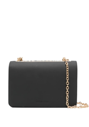 Love Moschino small logo-plaque shoulder bag - Black