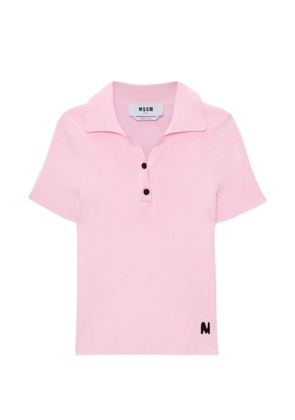 MSGM ribbed-knit polo shirt - Pink
