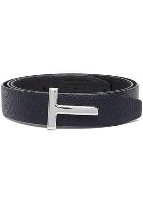 TOM FORD logo-plaque leather belt - Blue