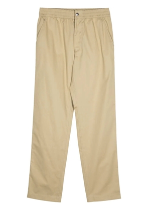 Maison Kitsuné logo-embroidered tapered-leg trousers - Neutrals