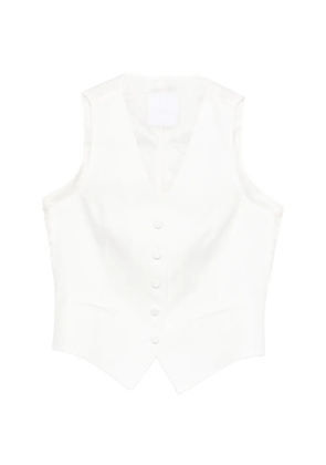 Tagliatore V-neck vest - White