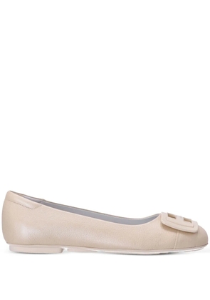 Hogan H661 patent-leather ballerina shoes - Neutrals