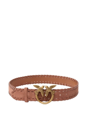 PINKO braided Love Birds-buckle belt - Neutrals