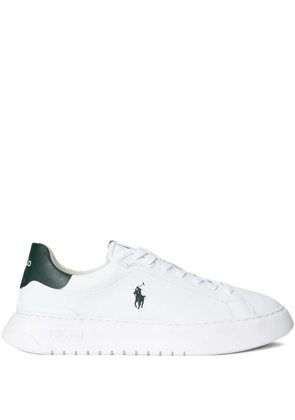 Polo Ralph Lauren polo player logo leather sneakers - White