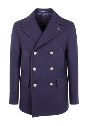 Tagliatore double-breasted wool peacoat - Blue