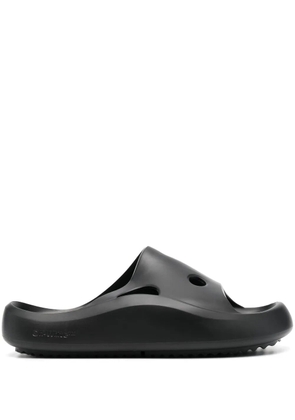 Off-White hole-effect rubber slides - Black
