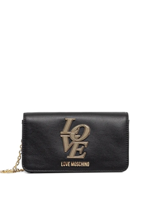 Love Moschino logo-lettering clutch bag - Black