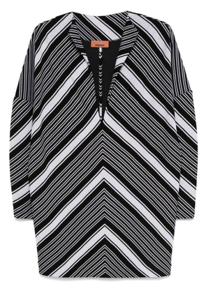 Missoni plunging V-neck oversized-sleeve mini dress - Black