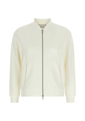 Peserico Punto Luce ribbed knit zip sweatshirt - White