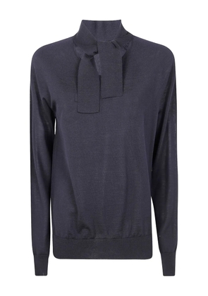 Mantu tie-neck wool sweater - Black