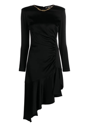 Elisabetta Franchi chain-embellished asymmetric crepe dress - Black