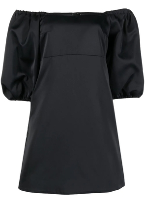 Patou puff-sleeve Bardot mini dress - Black