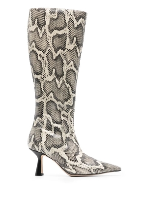 Aeyde Esme 75mm knee boots - Neutrals