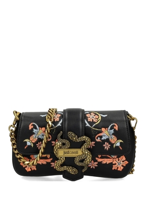 Just Cavalli floral-print snake-detail bag - Black