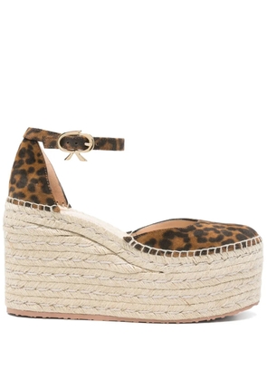 Gianvito Rossi 110mm leopard-print espadrilles - Brown