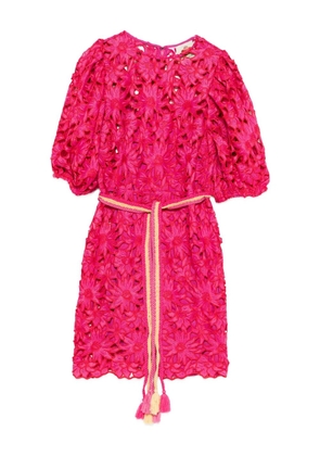 FARM Rio belted lace midi dress - Pink