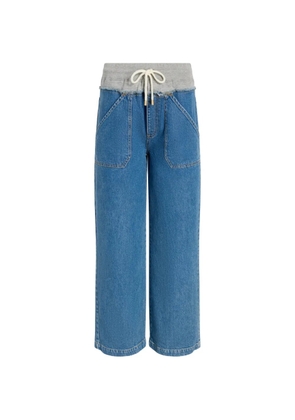 Cinq A Sept Serena drawstring wide-leg jeans - Blue