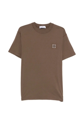 Stone Island logo-patch T-shirt - Brown