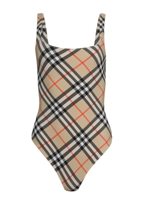 Burberry checked swimsuit - Neutrals