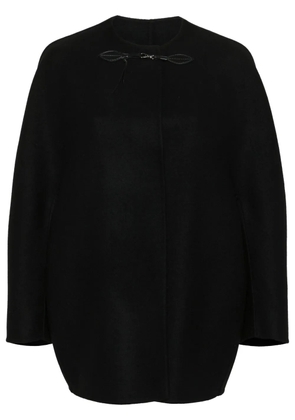 Ermanno Scervino press-stud virgin wool cape - Black