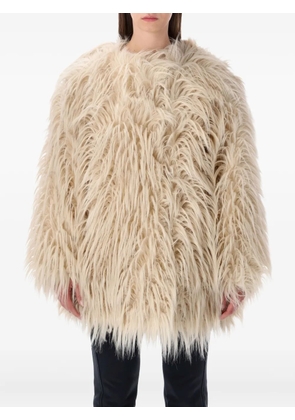 Goldbergh single-breasted faux-fur coat - Neutrals