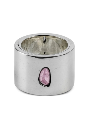 Parts of Four sterling silver Sistema sapphire ring
