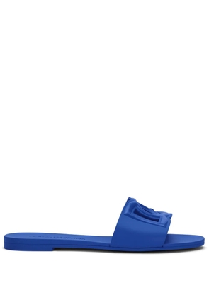 Dolce & Gabbana logo-lettering open-toe slides - Blue