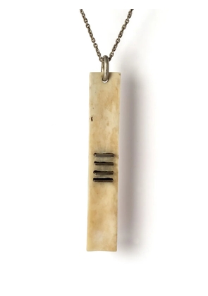 Parts of Four Plate Slab bone necklace - Silver
